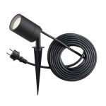 D'Lite Spike Light Fuse Plug Black | IP65 - Suitable for 1x GU10 | incl. cable 2 Meter - Plug EU