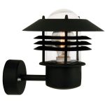 Nordlux Vejers Wall Light Metal and Glass Black | IP54 - Suitable for E27