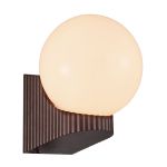 Nordlux Hayley Wall Light Aluminium and Glass Brown | 150mm - IP44 - Suitable for E27