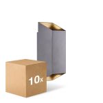 Multipack 10x Nordlux Nico Wall Light Aluminium Anthracite Up & Down | Suitable for 2x GU10