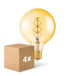 Multipack 4x Osram Vintage 1906 LED E27 Globe Filament Goud 125mm 4W 300lm - 820 Zeer Warm Wit | Dimbaar - Vervangt 28W
