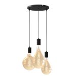 Calex XXL Gold Filament Complete Set - Including 3 XXL Bulbs + Cordset Round base