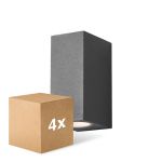 Multipack 4x D'Lite Wall Light Vrebos Aluminium Black | Suitable For 2x GU10