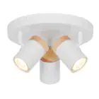 D'Lite Spot Beitem Metal Frosted White FSC Wood | Suitable For 3x GU10