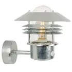 Nordlux Vejers Wall Light Galvanized Steel and Glass Grey | IP54 - Suitable for E27 - Motion and Light Sensor 