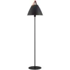 DFTP by Nordlux Strap Floor Lamp Metal and Leather Black | Suitable for E27