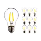 Multipack 10x Noxion Lucent LED E27 Pear Filament Clear 8.5W 1055lm - 827 Extra Warm White | Dimmable - Replaces 75W