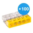 Multipack 100x Wago 2273-205 Spring Clamp Compact | 5 Wire Connection - Push Wire