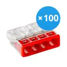 Multipack 100x Wago 2273-204 Spring Clamp Compact | 4 Wire Connection - Push Wire
